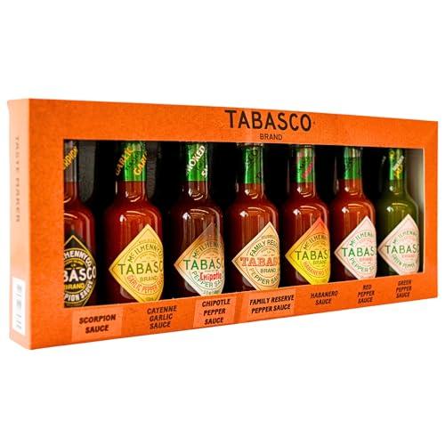 Tabasco Taste maker Set Regalo Salsa Piquante - (7x150ml) Pepe rosso, Jalapeño verde, Habanero, Riserva di famiglia, Chipotle, Aglio di Cayenna, Scorpione Salse piccanti cadeau per BBQ e cucina