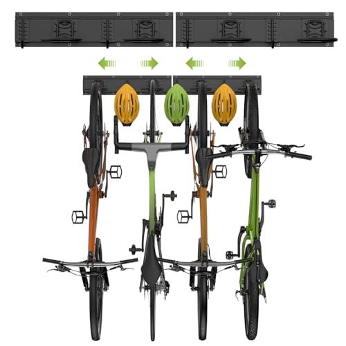 Housolution Portabici da Muro per 4 Biciclette e 3 Caschi