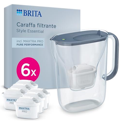 BRITA Caraffa filtrante Style Essential Stone Blue con 6 filtri MAXTRA PRO PURE PERFORMANCE