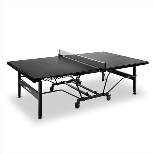 JOOLA Tavolo da Ping Pong Black Outdoor Professionale, 6 mm, Superficie composita in Alluminio, Resistente alle intemperie, Pieghevole, Struttura Rapida, Colore: Nero, 274 x 152,5 x 76 cm