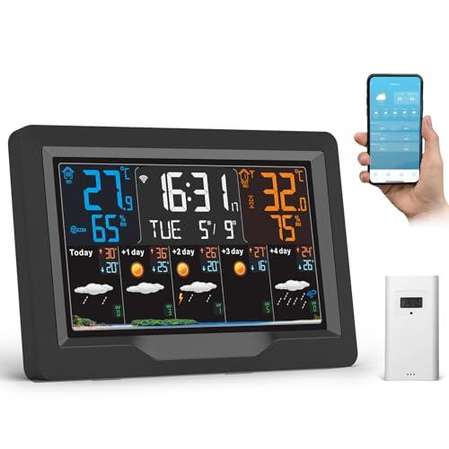 Stazione Meteo WiFi Jely con Sensore Esterno e App: Monitoraggio Completo e Previsioni Accurate