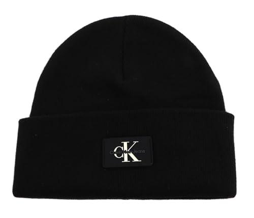 Calvin Klein Monologo Patch Non-Rib Beanie K50K511743 - Cappello in Maglia Uomo