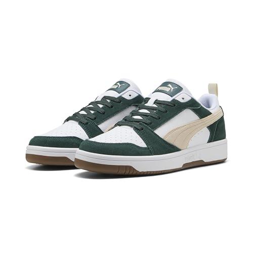 PUMA Rebound V6 Low SD Scarpe da Ginnastica Unisex-Adulto Green Terrain Alpine Snow White