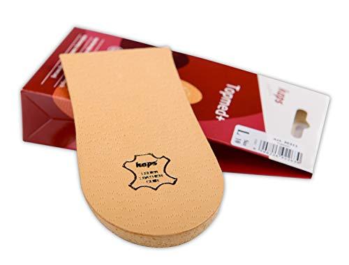 Kaps Topmed Plus Alzatacco Ortopedico in Pelle - Supporto Plantare per Tallone (Altezza 5mm - Misura L)