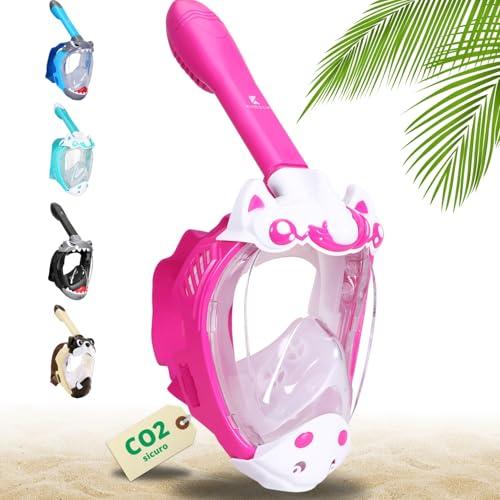 Khroom Maschera Snorkeling Bambini Unicorno Rosa
