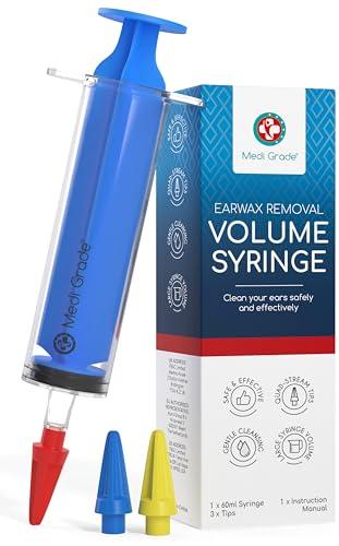Kit Pulisci Orecchie Medi Grade - Siringa per Pulizia Orecchie con 3 Punte Quad-Stream