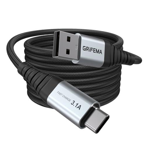 GRIFEMA Cavo USB-A a USB-C (2m) Carica Rapida 3.1A QC3.0, Intrecciato in Nylon