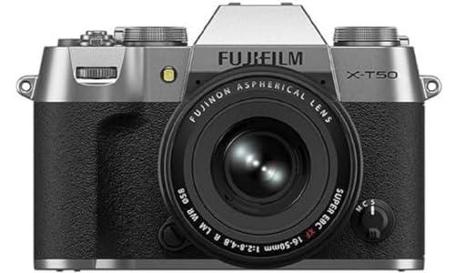 Fujifilm X-T50 Fotocamera Digitale Mirrorless 40MP KIT XF16-50mmF2.8-4.8, Argento