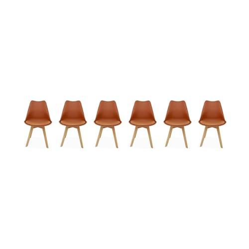 Set 6 Sedie Scandinave Imbottite Nils Terracotta
