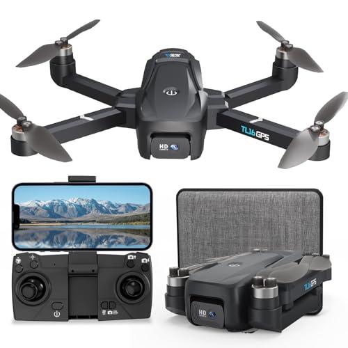 Toladrone Drone con Fotocamera 4K Droni GPS per Adulti Ritorno Automatico Trasmissione in Tempo Reale WiFi 5G Seguimi Motore Senza Spazzole, Quadricottero Pieghevole per Principianti, TL16GPS