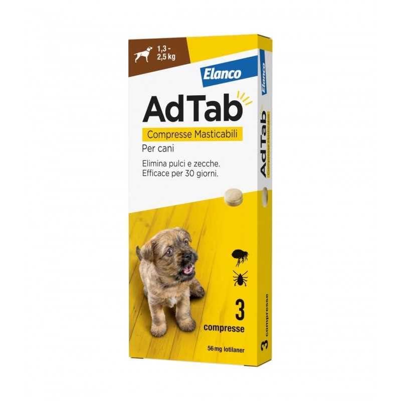 AdTab Compresse Masticabili per Cani 1,3-2,5 Kg - 3 Compresse