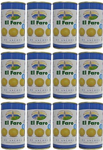 El Faro - Olive ripiene di acciughe 350 gr. (Pack da 12)