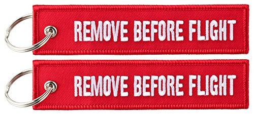 Portachiavi Remove Before Flight 2X Rosso/Bianco