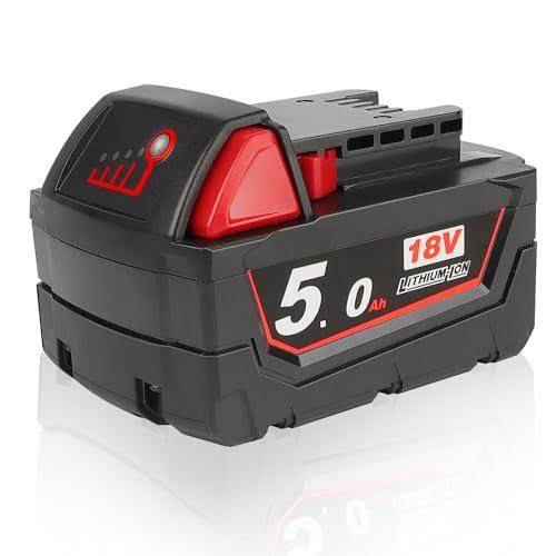 Waitley M18B5 Batteria Compatibile con Milwaukee 18V