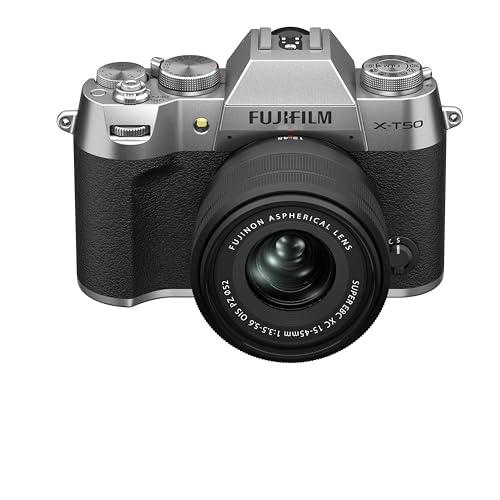 Fujifilm X-T50 Fotocamera Digitale Mirrorless 40MP KIT XC15-45mmF3.5-5.6, Sensore X-Trans CMOS 5 HR, IBIS, Filmati 6.2K 30p, Mirino EVF, Schermo LCD 3