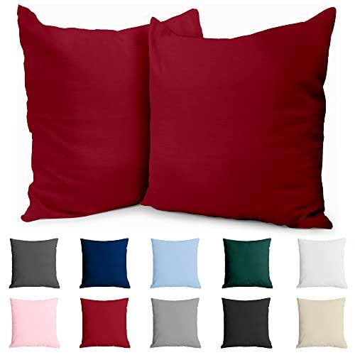 Federe 60x60 Cotone Rinforzato Dreamzie (Set da 2) - Borgogna