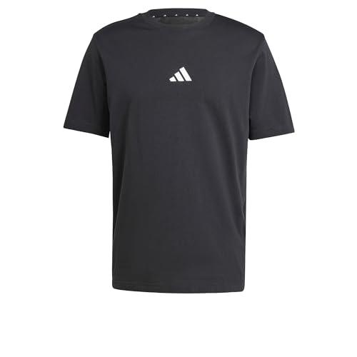 Adidas Essentials Small Logo Single Jersey Tee Uomo - Nero/Bianco