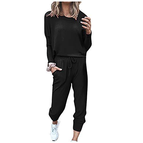 Tuta Da Casa Donna Invernale Sportiva Maglia Girocollo Manica Lunga E Pantaloni Casual Set Coordinati Abbigliamento Casual Comode Due Pezzi Outfit Tute Ginnastica Curvy Oversize Complete Yoga Corsa