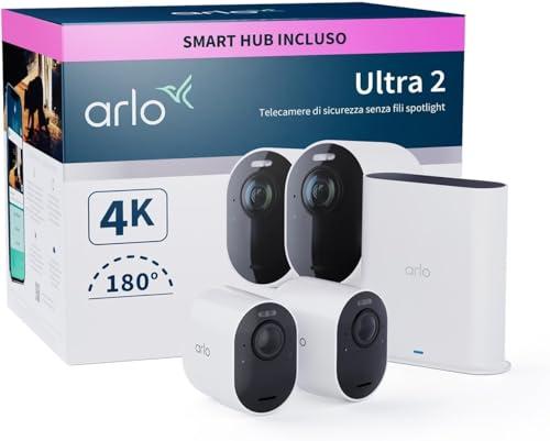Arlo Ultra 2: Kit Videosorveglianza 4K UHD con Doppia Telecamera Wireless