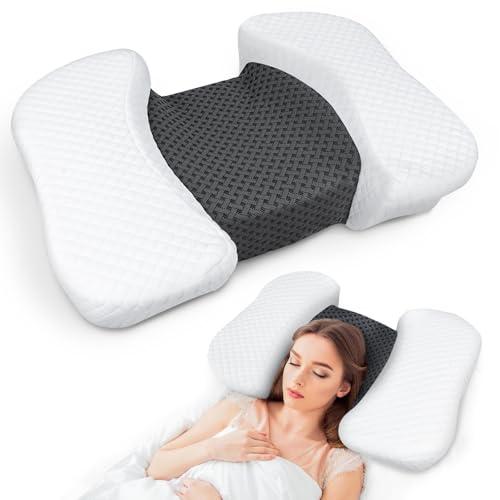 HOMCA Cuscino Ortopedico Anti-rughe per Dormire Supini - Memory Foam Nero