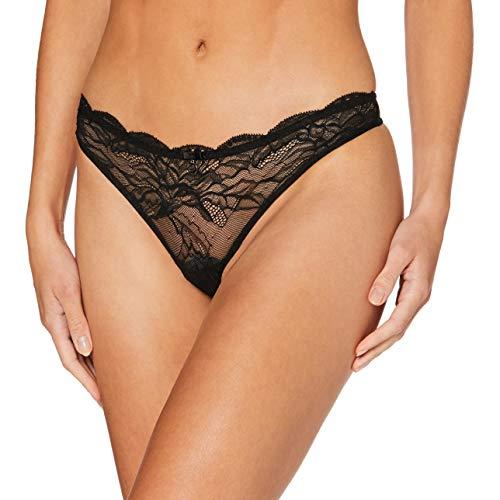 Emporio Armani Donna Thong Virtual Lace Perizoma Nero