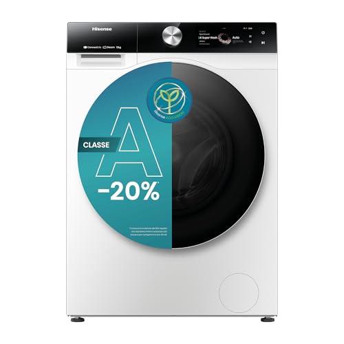 Hisense WF7S1247BW Lavatrice a Carica Frontale 12 Kg, Classe A-20%, 1400 rpm, Super Lavaggio AI e Autodose