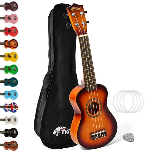 Tiger Uke7-Sb Ukulele Soprano Sunburst con Accessori