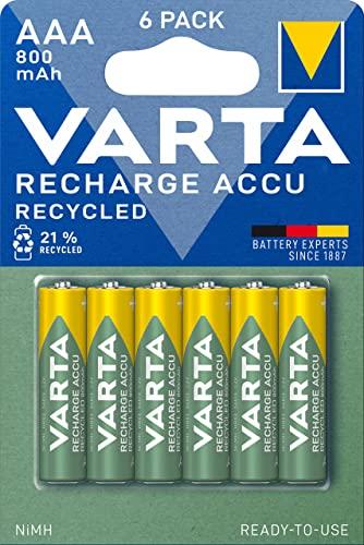 Varta Recharge Accu Recycled AAA 800mAh - Confezione da 6