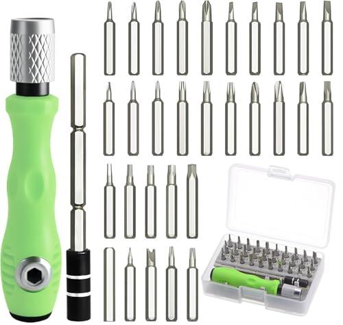 Set di cacciaviti di precisione 32 in 1 con manico antiscivolo, kit di riparazione magnetico per elettronica, telefono, laptop, orologio, fai da te, elettrodomestici
