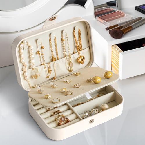 Mini Portagioie da Viaggio Bianco - Organizer Portatile per Gioielli