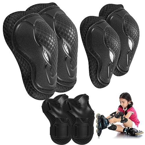 Set di Protezioni 6 in 1 per Bambini - Ginocchiere, Gomitiere e Polsiere Regolabili per Pattinaggio e Sport