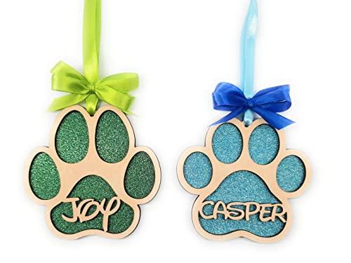 Pallina di Natale personalizzata con zampa e nome cane o gatto