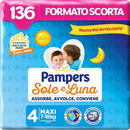 Pampers Sole e Luna Pannolini Maxi Taglia 4 (7-18 kg)