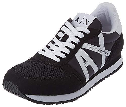 ARMANI EXCHANGE Rio Side Logo, Scarpe da ginnastica Uomo, Nero/Bianco