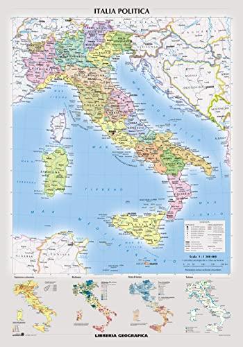 Carta Murale Italia Fisica e Politica