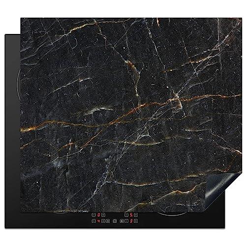 KitchenYeah© Copri Piano Cottura Induzione 60x52 cm - Marmo Nero Oro Grigio