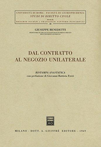 Dal contratto al negozio unilaterale