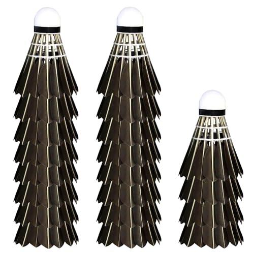 WIYETY 12 Palline da Badminton Nere in Piuma d'Oca