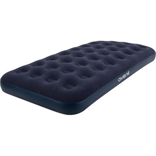 AVENLI Camping Relax Materasso Gonfiabile Floccato, PVC-Poliestere, Blu, a Una Piazza e Mezza, 191 x 99 x 22 cm