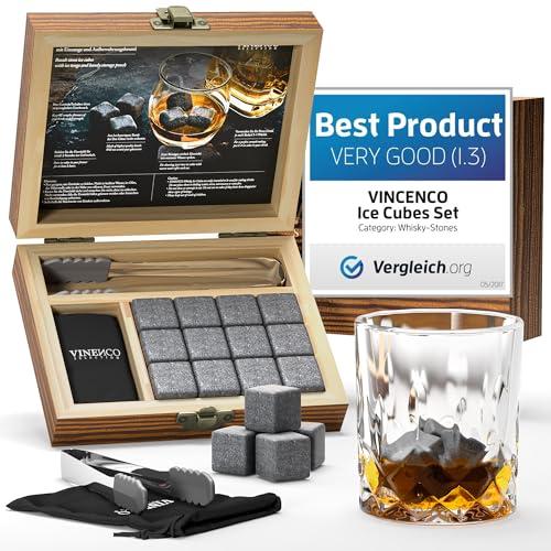 Cubetti di Ghiaccio Riutilizzabili in Acciaio Inox e Pietra, Set Regalo per Amanti di Whisky e Cocktail