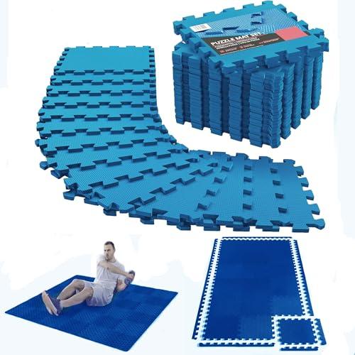 Tappeto Palestra Puzzle Blu, 18 Pezzi, Protezione Pavimento e Comfort