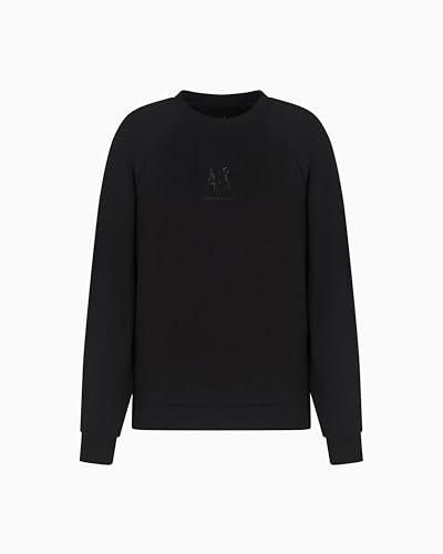 Armani Exchange Icon Project Maglia di Tuta Nera con Logo Lucido