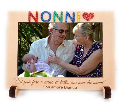 Cornice in legno personalizzata nonni, nonno, nonna - idea regalo festa dei nonni - fommy colorato e incisione - personalizzala con la tua dedica