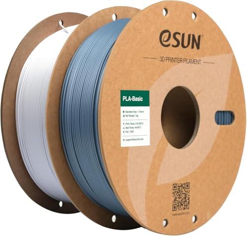 eSUN Filamento PLA Basic 1.75mm - Grigio + Bianco Freddo (Doppia Bobina)