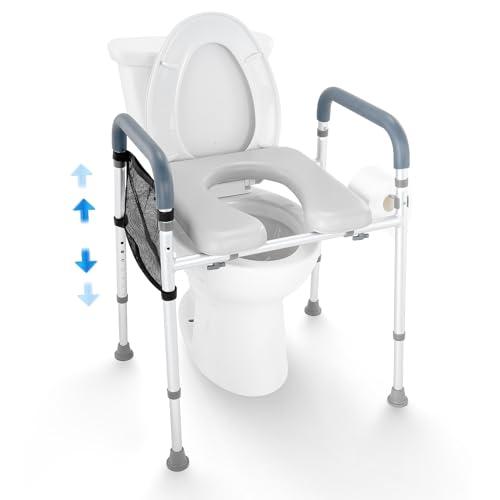 VEVOR Sedile WC Rialzato Regolabile per Anziani e Disabili
