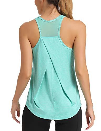 Dawnrole Canotta Palestra Donna Fitness Top Sportivo in Rete Senza Maniche