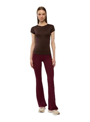 TERRANOVA Pack 2 Leggings Lunghi Donna a Zampa - Vita Alta, Fit Aderente, Look Casual - 1x Nero, 1x Bordeaux
