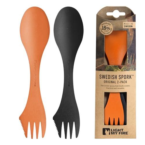 Light My Fire Spork Original - Set da 2 Posate Combo Arancio/Nero