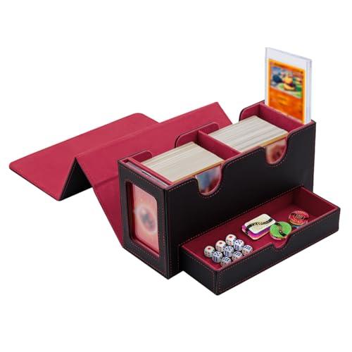 Tolesum Doppio Deck Box Porta Mazzo per MTG - Nero e Rosso