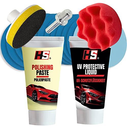 HS Rinnova fari Auto - Kit lucidatura fari Lucida fari Auto opachi e ciechi - Kit rinnova fari Auto Completo - Set di rinnovamento per fari Made in EU